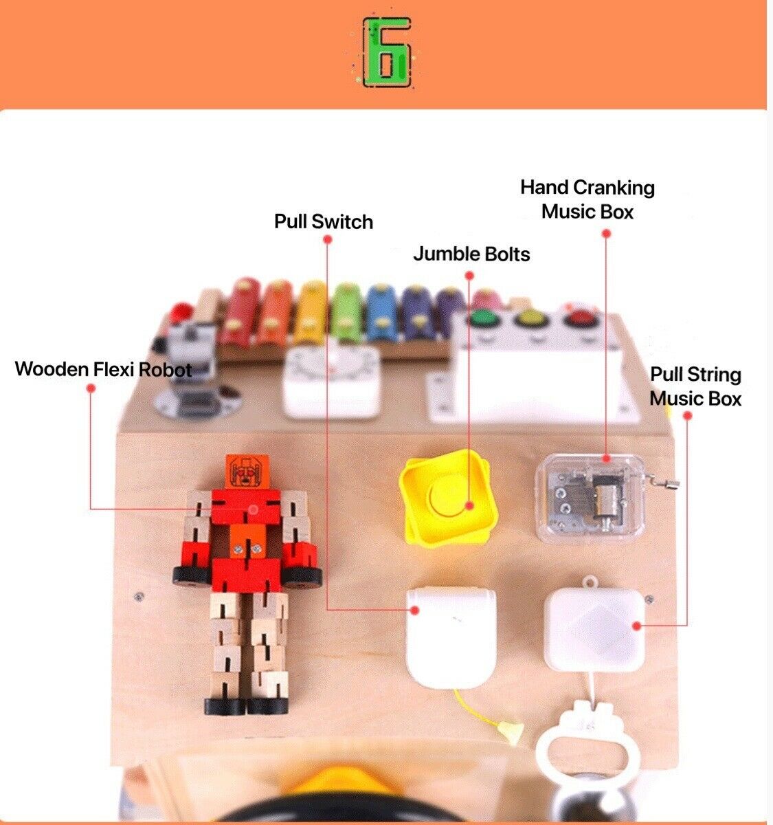 Montessori 37-in-1 Wooden Busy Board House - Sensory Play Activity Center