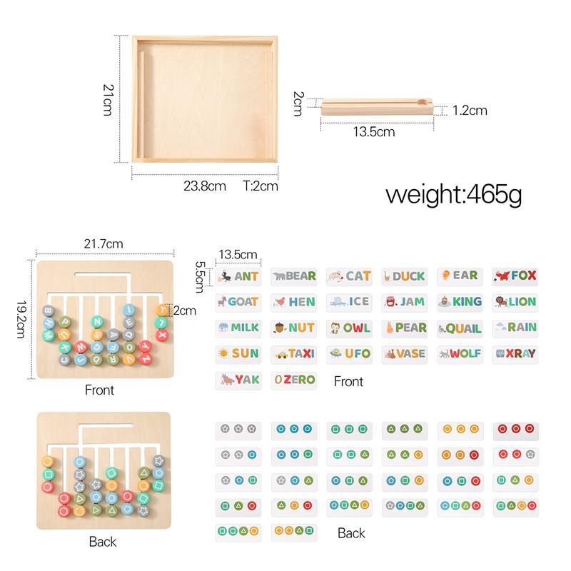 Wooden Alphabet and Word Learning Puzzle Board