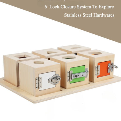 Set van 6 Montessori individuele slotboxen