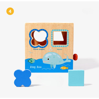 Caja sensorial de clasificación de formas texturizadas