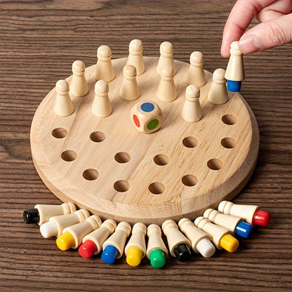 Houten geheugenspel – educatieve kleurenpuzzel voor hersentraining
