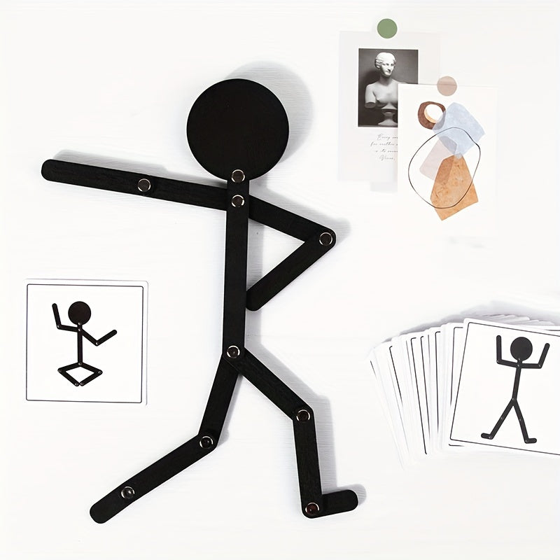 Black Wooden Puppet Game – Fine Motor Skill Toy