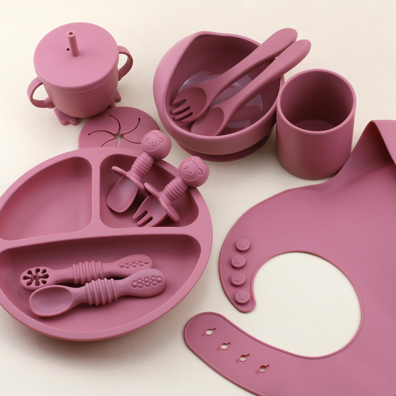 12-Piece Silicone Feeding Set for Toddlers – Safe, Fun & Mess-Free Meals!