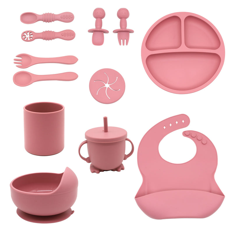 12-Piece Silicone Feeding Set for Toddlers – Safe, Fun & Mess-Free Meals!