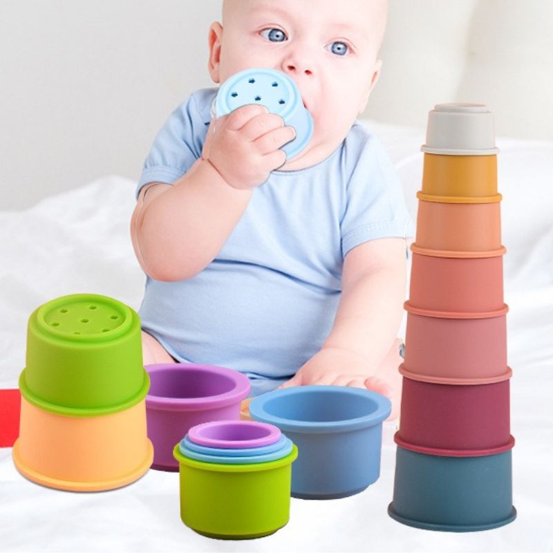 7-teiliges Regenbogen-Stapel- und Nestbecher-Set