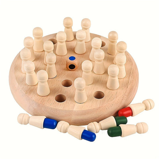 Memory-Spiel aus Holz – Lernspiel mit farbigen Stecknadeln für das Gehirntraining