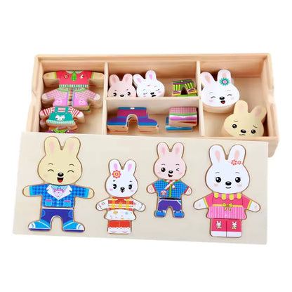 Wooden Dress-Up Animal Puzzle for Kids – 72-Piece Creative Learning Game for Fine Motor Skills & Cognitive Development | CRIATIVAE