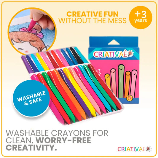 Washable Non-Toxic Crayons for Kids – Safe Creative Art Supplies | CRIATIVAE
