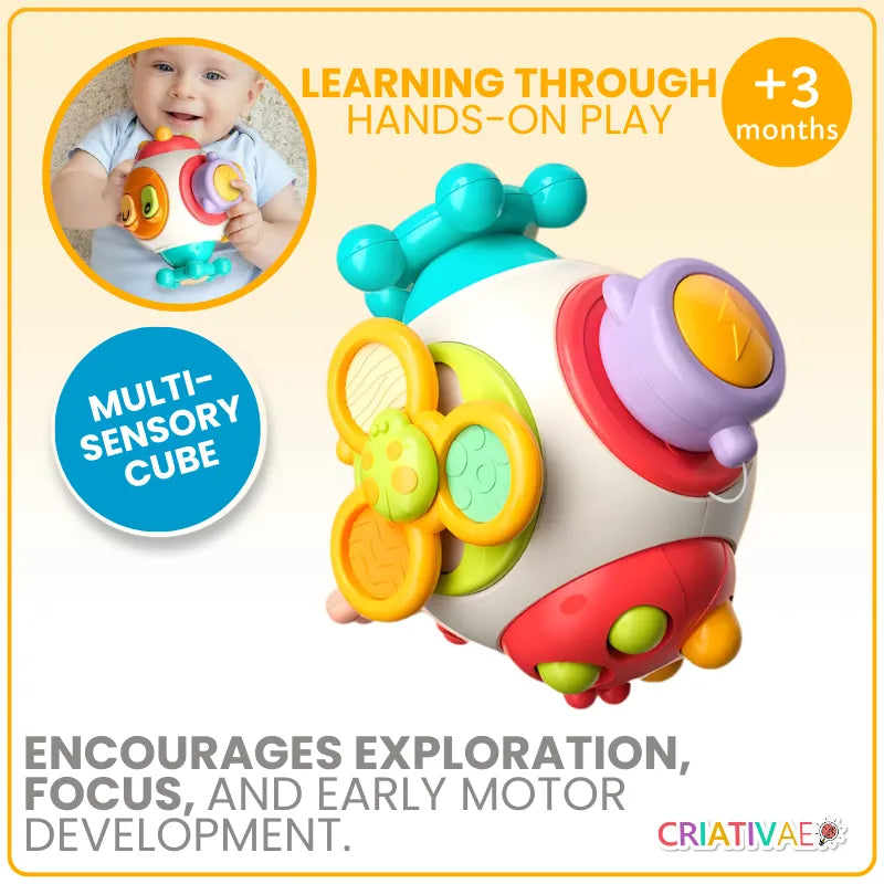 Montessori Sensory Activity Cube for Babies | CRIATIVAE