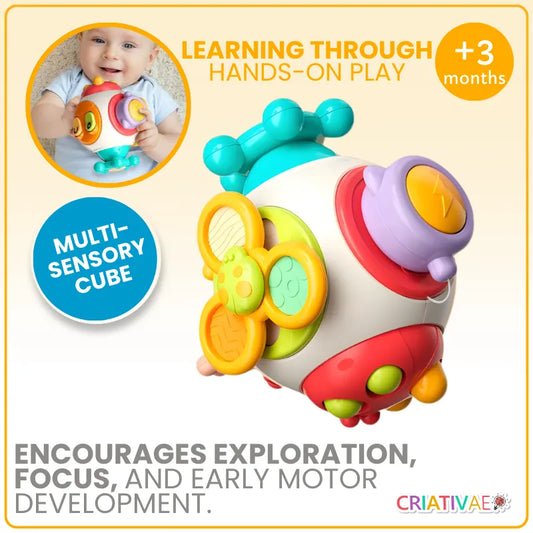 Montessori Sensory Activity Cube for Babies | CRIATIVAE