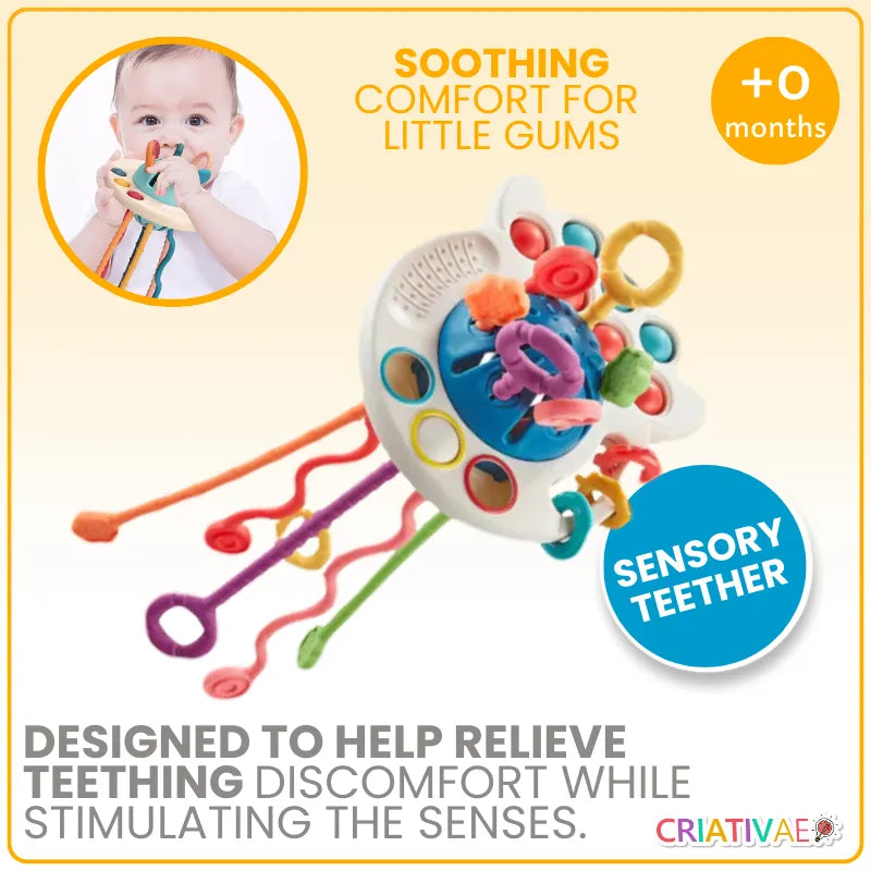 Sensory Baby Teether with Textured Buttons and Cords | CRIATIVAE