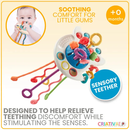Sensory Baby Teether with Textured Buttons and Cords | CRIATIVAE