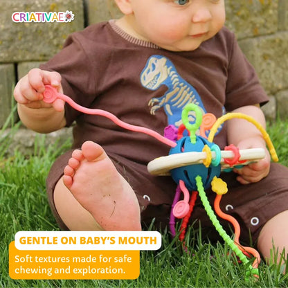 Sensory Baby Teether with Textured Buttons and Cords | CRIATIVAE