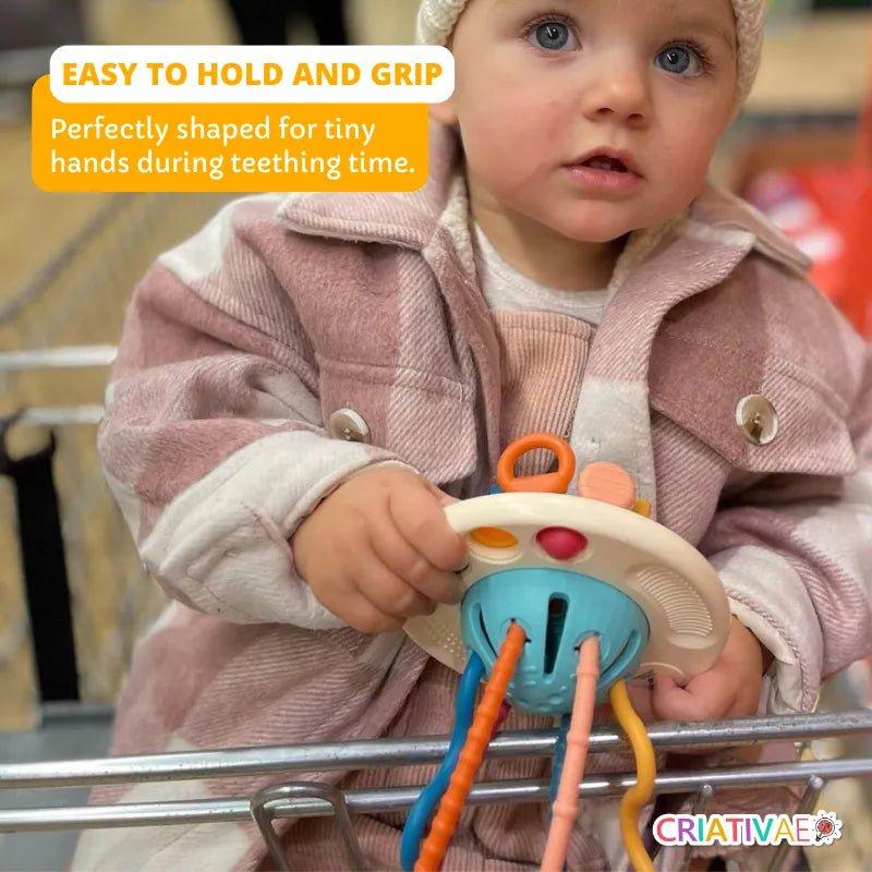 Sensory Baby Teether with Textured Buttons and Cords | CRIATIVAE
