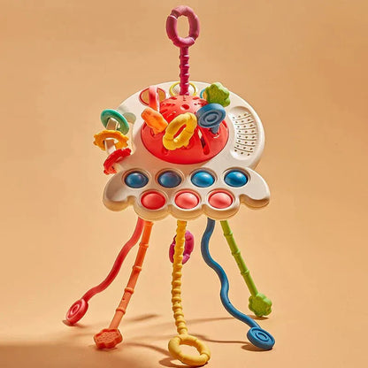 Sensory Baby Teether with Textured Buttons and Cords | CRIATIVAE