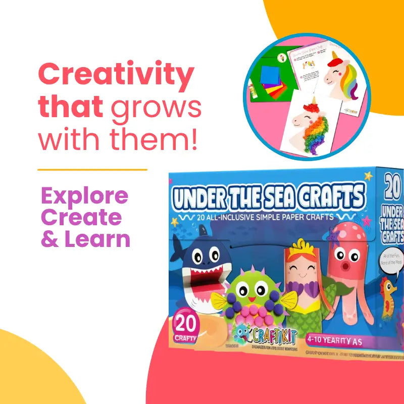 Creative Box – 20 Paper Craft Activities for Kids | Educational Arts & Crafts Kit by CRIATIVAE