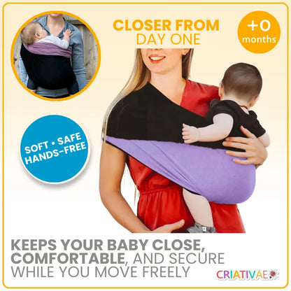 Baby Sling Carrier Wrap – Soft Cotton Newborn to Toddler Babywearing Sling | CRIATIVAE