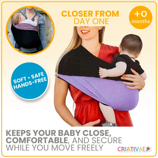 Baby Sling Carrier Wrap – Soft Cotton Newborn to Toddler Babywearing Sling | CRIATIVAE