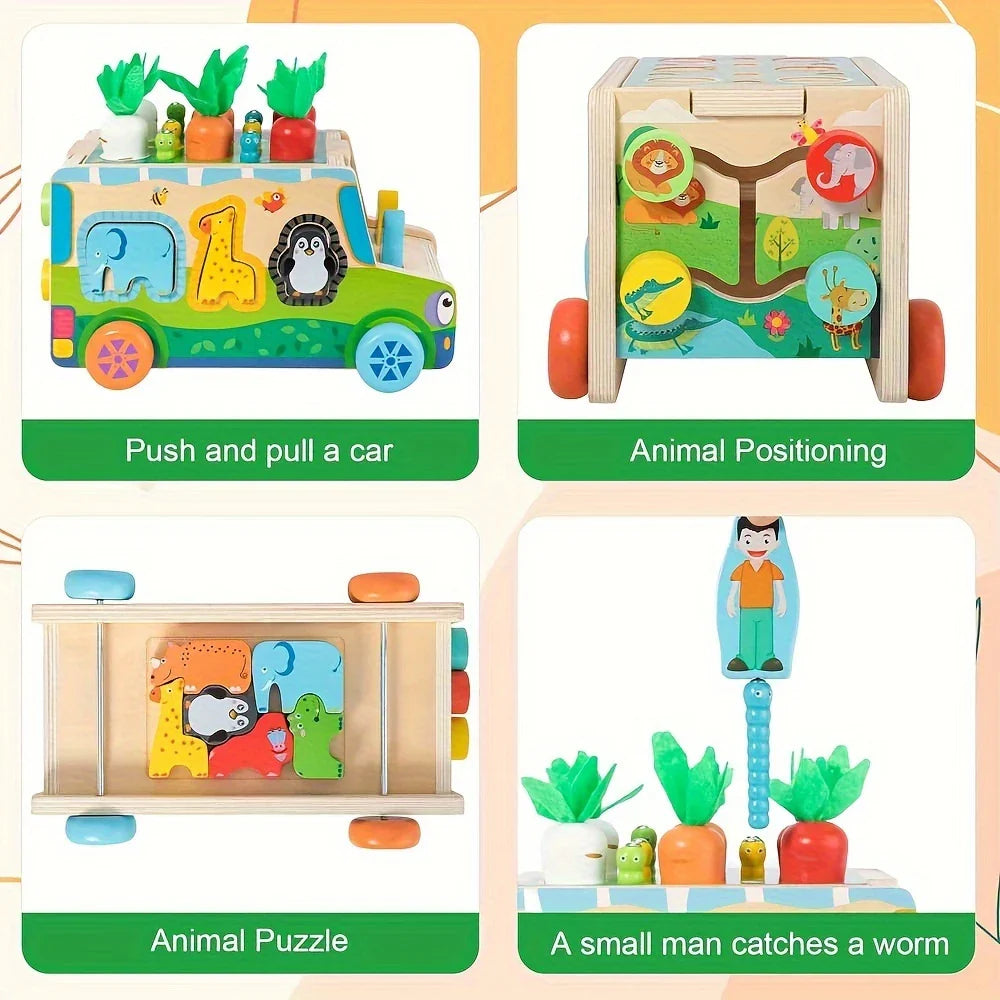 Wooden Carrot Sorting Toy – Shape & Vegetable Matching for Toddlers
