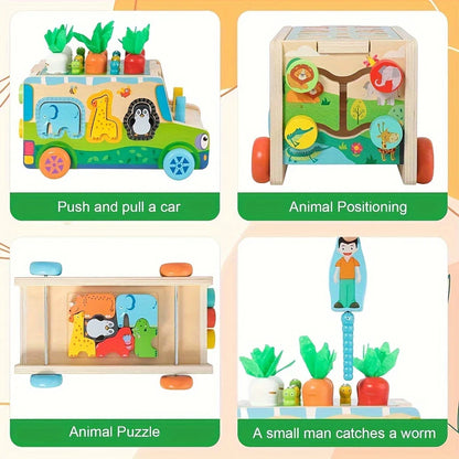 Wooden Carrot Sorting Toy – Shape & Vegetable Matching for Toddlers