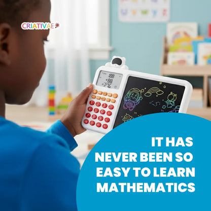 Kids LCD Writing Tablet with Calculator – Educational Math Doodle Board 2-in-1 | CRIATIVAE