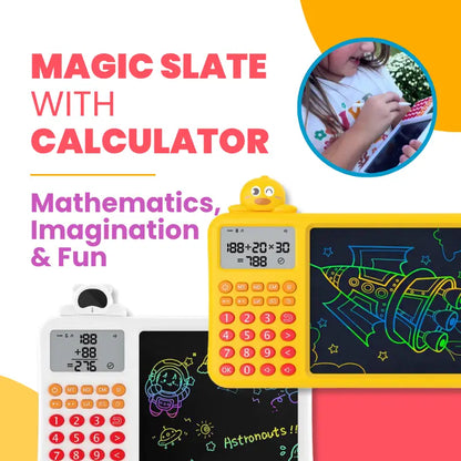 Kids LCD Writing Tablet with Calculator – Educational Math Doodle Board 2-in-1 | CRIATIVAE