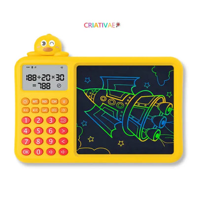 Kids LCD Writing Tablet with Calculator – Educational Math Doodle Board 2-in-1 | CRIATIVAE