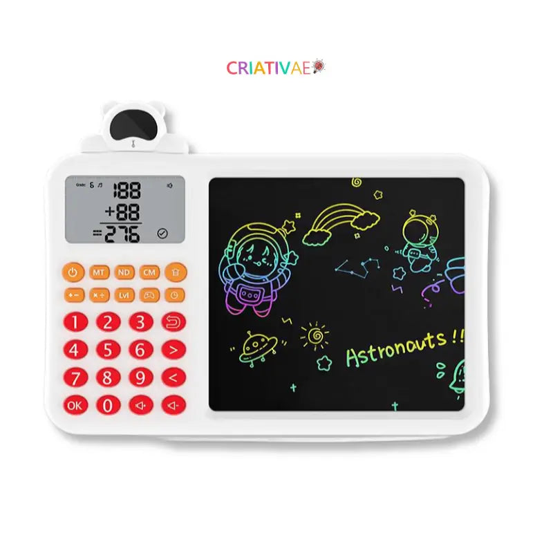 Kids LCD Writing Tablet with Calculator – Educational Math Doodle Board 2-in-1 | CRIATIVAE