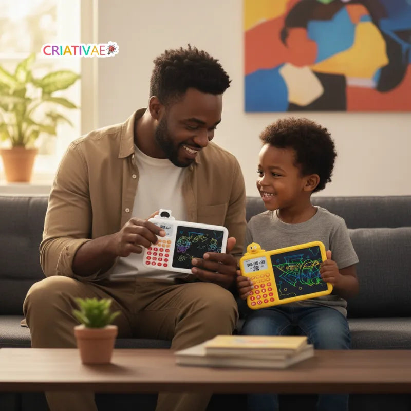 Kids LCD Writing Tablet with Calculator – Educational Math Doodle Board 2-in-1 | CRIATIVAE