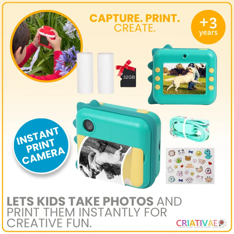 CamKids Instant Print Camera for Kids – Creative Photo Fun & Memories | CRIATIVAE
