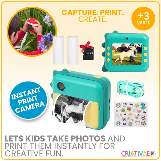 CamKids Instant Print Camera for Kids – Creative Photo Fun & Memories | CRIATIVAE