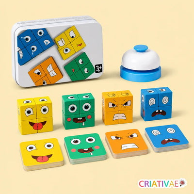 Mood Cube Criativae - Wooden Emotions Game for Kids