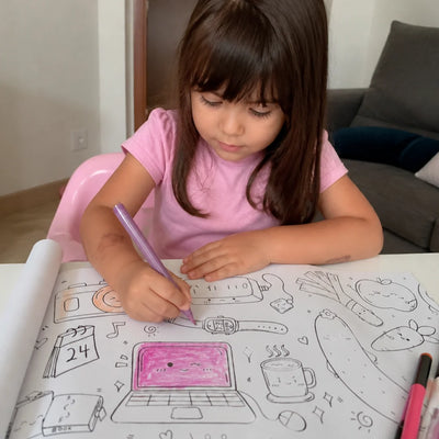 Coloring Roll Criativae - 10 Ft Sticky Coloring Paper Roll with 1000+ Drawings
