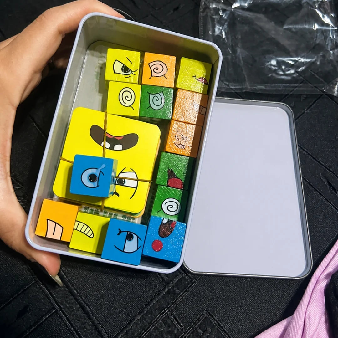 Mood Cube Criativae - Wooden Emotions Game for Kids