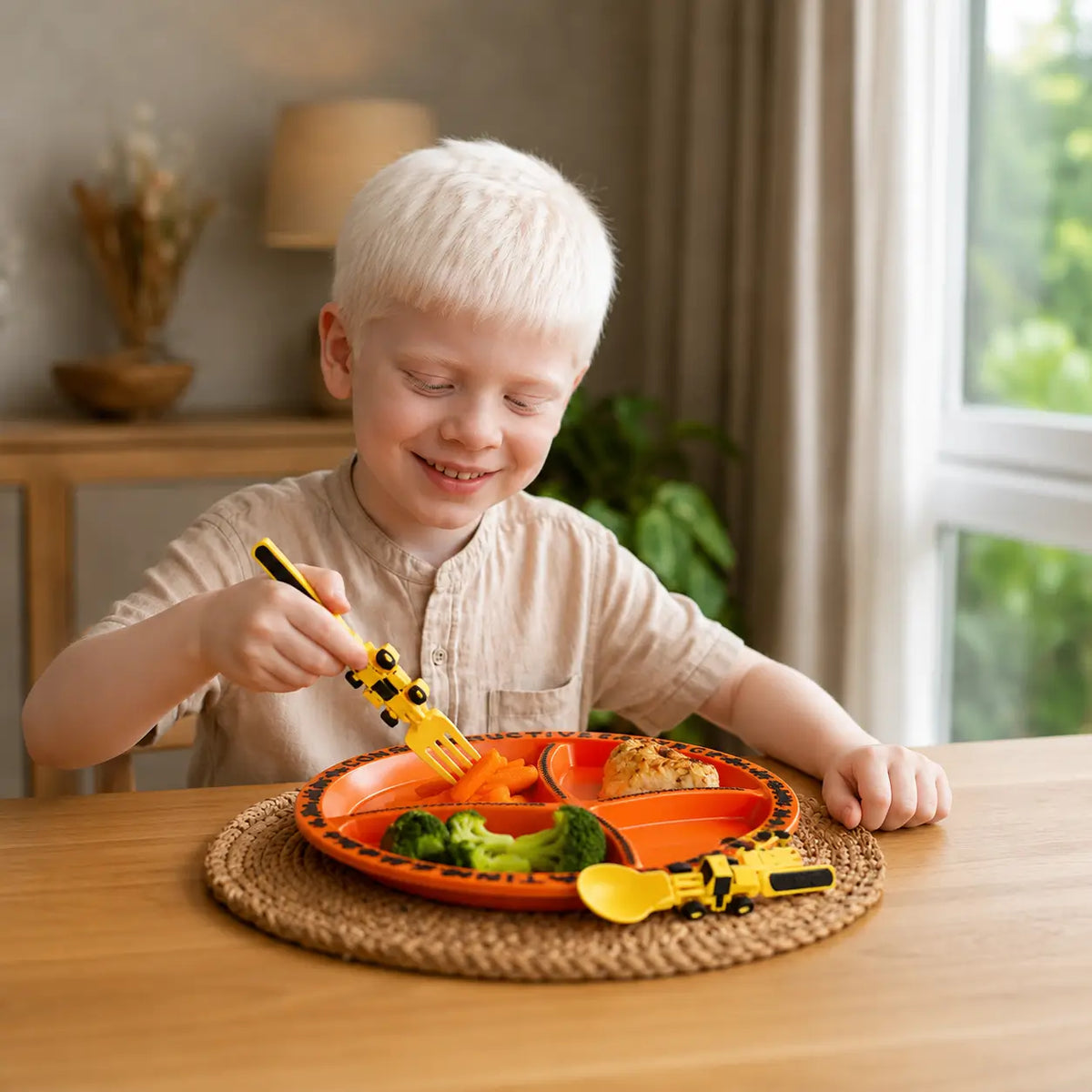 Nachher — Tractor Spoon Criativae - Construction Truck Plate and Utensil Set for Toddlers