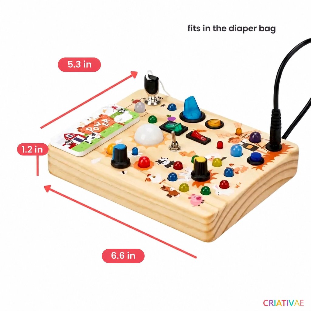 Busy Kids Criativae - Montessori Sensory Busy Board with Lights