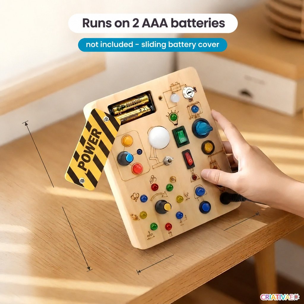 Busy Kids Criativae - Montessori Sensory Busy Board with Lights
