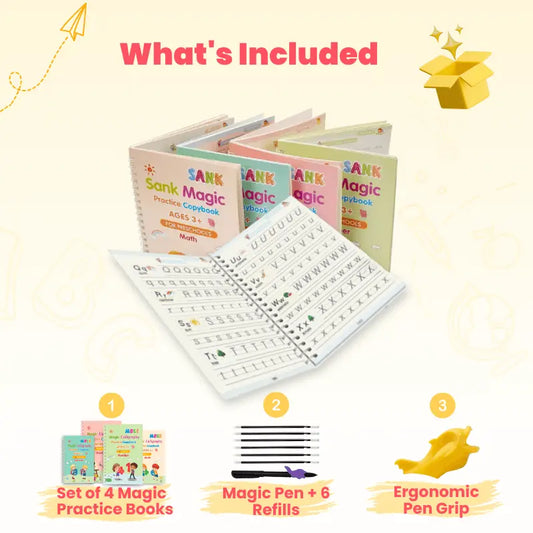 Magic Reusable Handwriting Practice Books Criativae – Set of 4