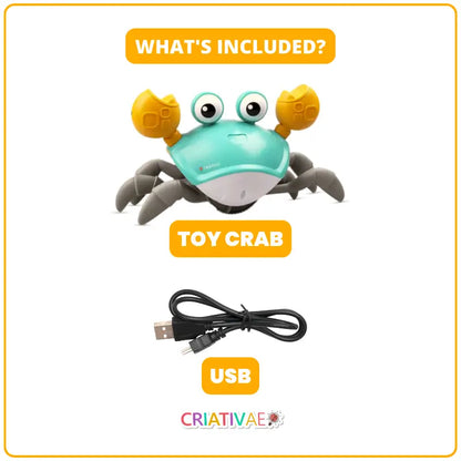 Sensory Crawling Crab Toy with Music and Lights | Motion Sensor Escape Crab for Babies and Toddlers | CRIATIVAE