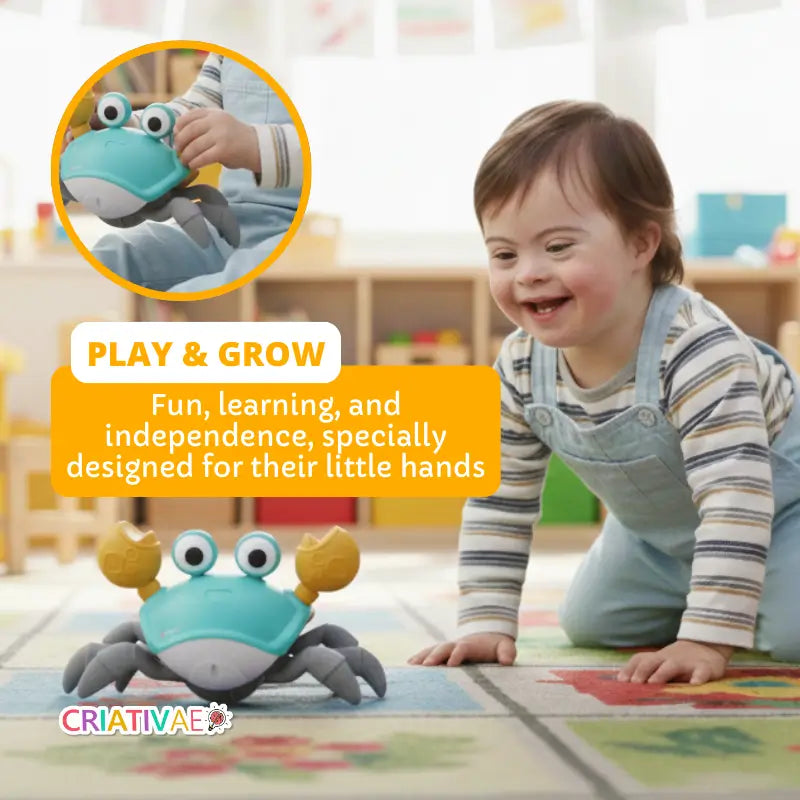 Sensory Crawling Crab Toy with Music and Lights | Motion Sensor Escape Crab for Babies and Toddlers | CRIATIVAE