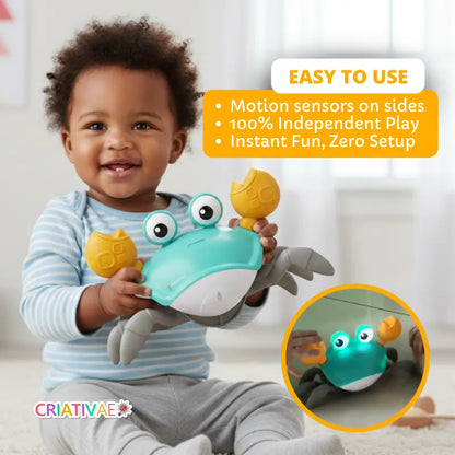 Sensory Crawling Crab Toy with Music and Lights | Motion Sensor Escape Crab for Babies and Toddlers | CRIATIVAE