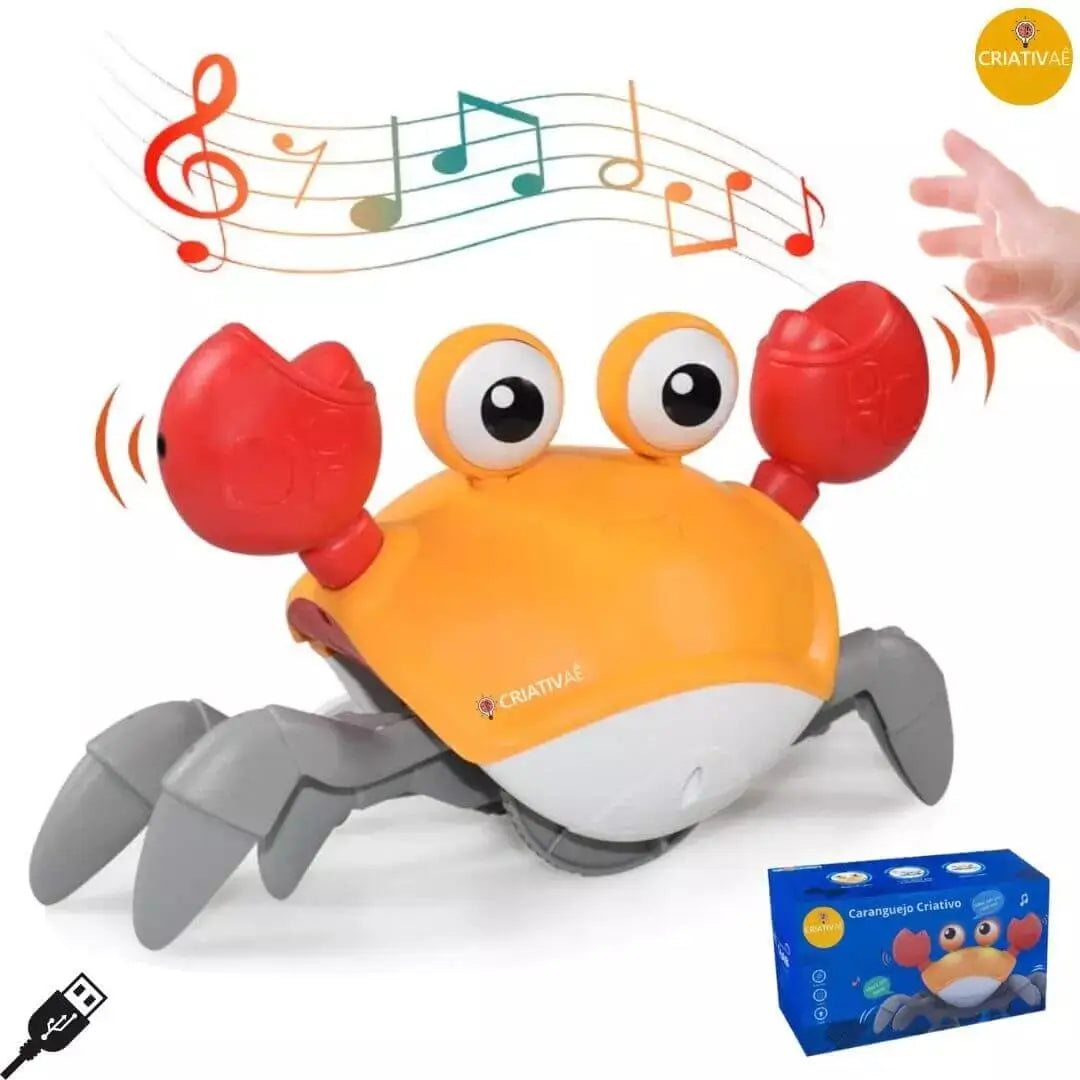 Sensory Crawling Crab Toy with Music and Lights | Motion Sensor Escape Crab for Babies and Toddlers | CRIATIVAE