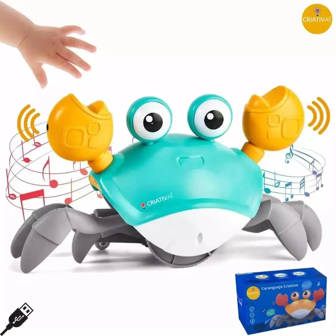Sensory Crawling Crab Toy with Music and Lights | Motion Sensor Escape Crab for Babies and Toddlers | CRIATIVAE