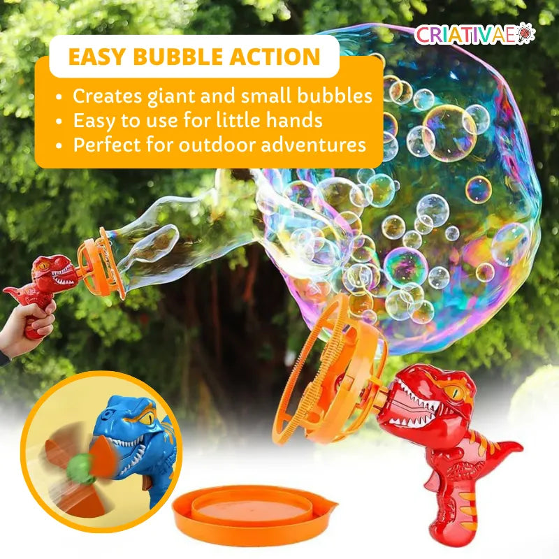 Dinosaur Bubble Launcher Toy – DinoBubble Giant Bubble Maker for Kids Outdoor Fun | CRIATIVAE