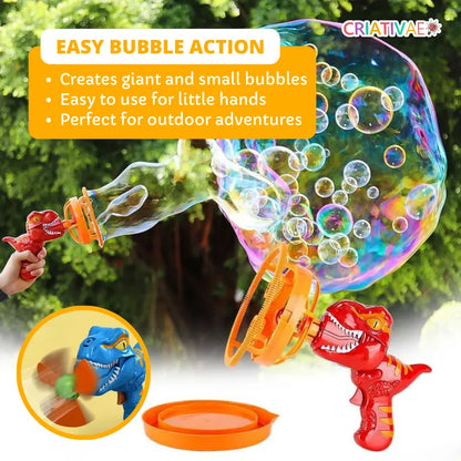 Dinosaur Bubble Launcher Toy – DinoBubble Giant Bubble Maker for Kids Outdoor Fun | CRIATIVAE