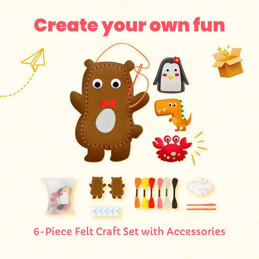 DIY Nähset für Kinder – 6-teiliges Filz-Bastelset mit Puppe