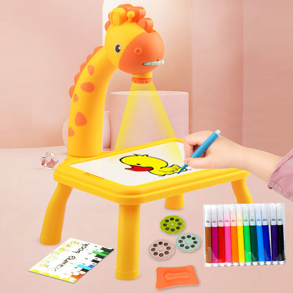 Giraffe Drawing Projector Table for Kids – 24 Slides, 12 Markers, Ages 3+