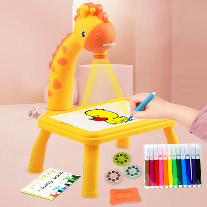 Giraffe Drawing Projector Table for Kids – 24 Slides, 12 Markers, Ages 3+