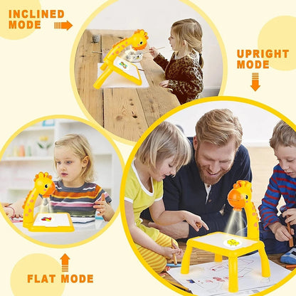 Giraffe Drawing Projector Table for Kids – 24 Slides, 12 Markers, Ages 3+