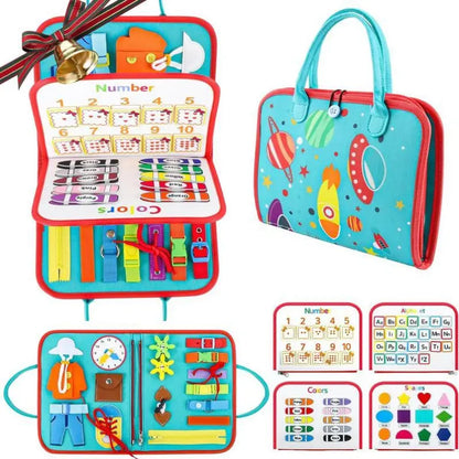 Montessori Busy Board for Toddlers - Educational Sensory Activity Book with Life Skills and ABC Learning | CRIATIVAE